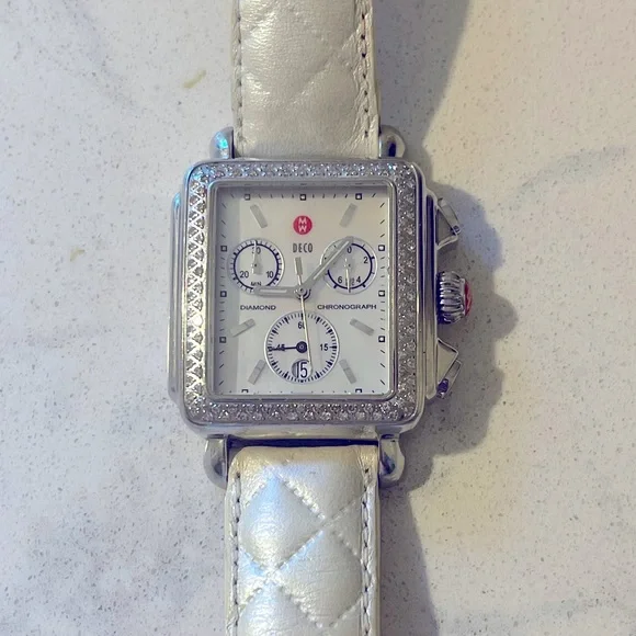 Michele Deco Mid Diamond Watch Head and band - Picture 1 of 9